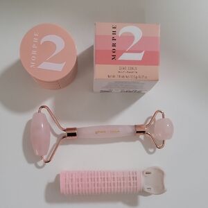 Set Of 3 Morphe Quad Goals Multi Palette, Grace & Stella Pink Roller Hair Roller